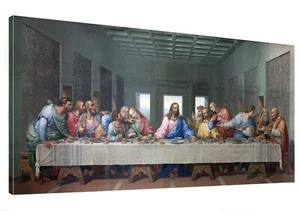 the Last Supper Canvas Wall Art Decor Famous Painting Print - 20" x 40" Long ... - Picture 1 of 6