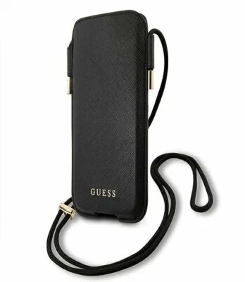 Guess Cellulare Tracolla Saffiano Nero per IPHONE, Samsung fino A 6,1 " - Immagine 1 di 2