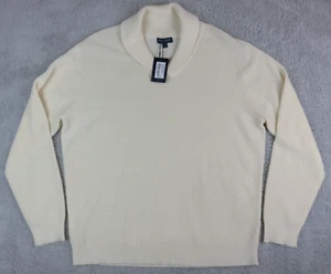 Mens Peter Millar Crown Crafted Shawl Neck Sweater Beige MS23XS09 Size XL Merino - Picture 1 of 10