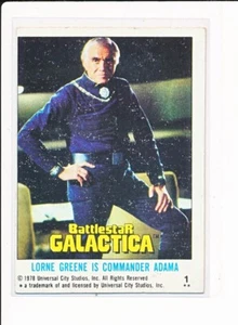 1978 Topps Battlestar Galactica Karte #1 Lorne Greene is Commander Adama - Bild 1 von 2