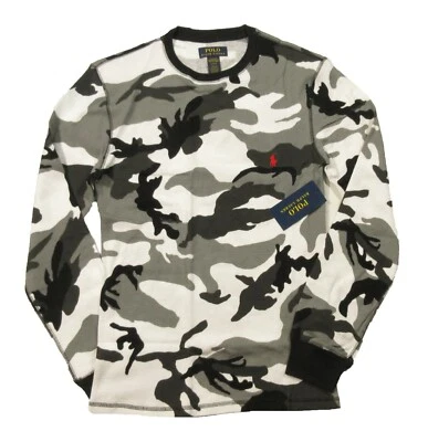 Polo Ralph Lauren Men's White Camo Waffle Knit Thermal Crew-Neck T-Shirt - Image 1 of 3