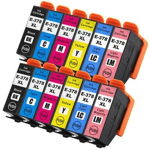 12 Ink Cartridges XL (Set) for Epson Expression Photo XP-8500, XP-8600, XP-8700 - Picture 1 of 3