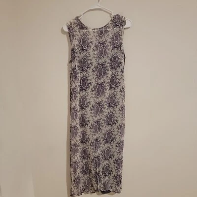 Vintage April Cornell Maxi Dress Purple Paisley Sequin - Image 1 of 4