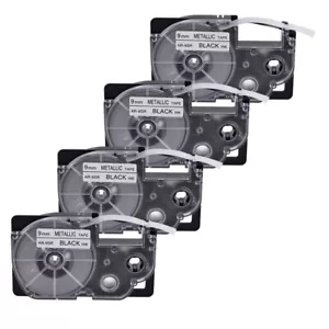 Cartucho de cinta 4PK negro sobre metálico XR-9SR para impresora de etiquetas Casio KL-60 EZ - Imagen 1 de 10