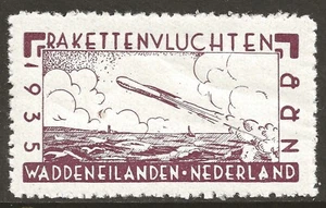 1935 HOLLAND rocket mail stamp - NRB, Roberti - EZ 0A6 - Picture 1 of 2