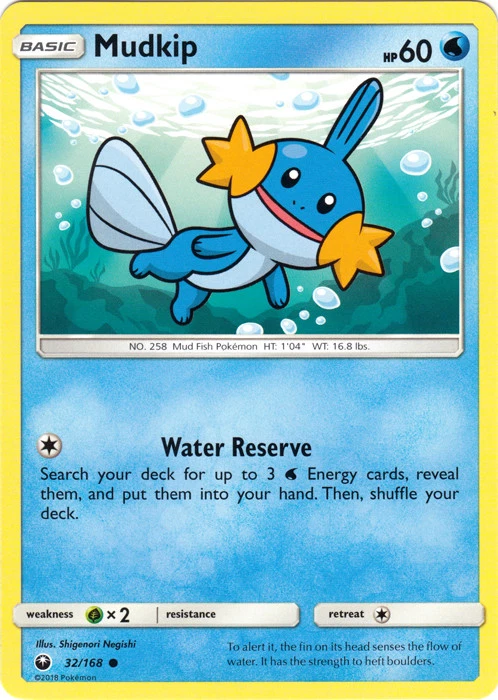 x4 Mudkip - 32/168 - Common Pokemon SM7 Celestial Storm M/NM English - Image 1 of 1