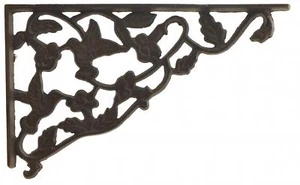 Wall Shelf Bracket Decorative Cast Iron Brace Hummingbird Vine Pattern 11.75" - Picture 1 of 2