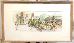 Original watercolour painting pen and ink Peter Atkins Charles Dickens Pickwick - Picture 1 of 4