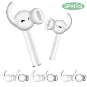 3Pair S/M/L Anti-Slip Silicone Ear Hooks Covers Bass Enhancement For AirPods - Picture 1 of 9