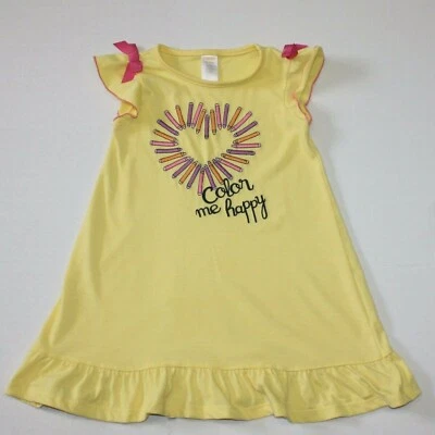 Gymboree Regreso a la Escuela Ropa de Dormir Niña Color Me Happy Pijama Vestido PJ Talla 3-4 Foto 1 de 2