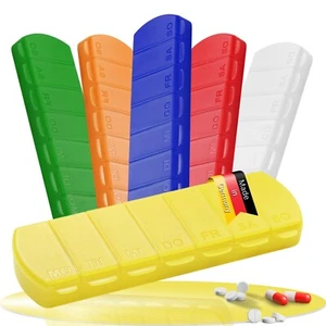 Aufbewahrungsdose SEVEN DAYS Tablettenbox mit Wochentagen in Gelb Pillenbehälter - Bild 1 von 7