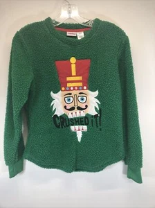  Women's Briefly Stated Fleece Sweatshirt Top, Green Christmas Nutcracker, XS - Imagen 1 de 3