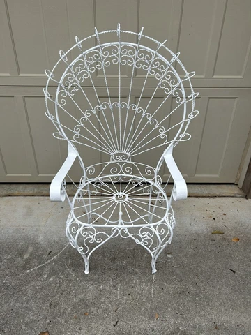 Vintage John Salterini Wrought Iron Peacock Chair Cover