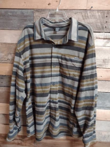 Eddie Bauer Herren XXL Langarm Fleece mit Knopfleiste grün, grau, braun - Bild 1 von 4