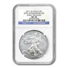2011-W Burnished Silver Eagle MS-70 NGC (ER, 25th Anniv)