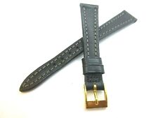 Apollo Black Western Leather 14mm Watch Strap Gold Buckle 