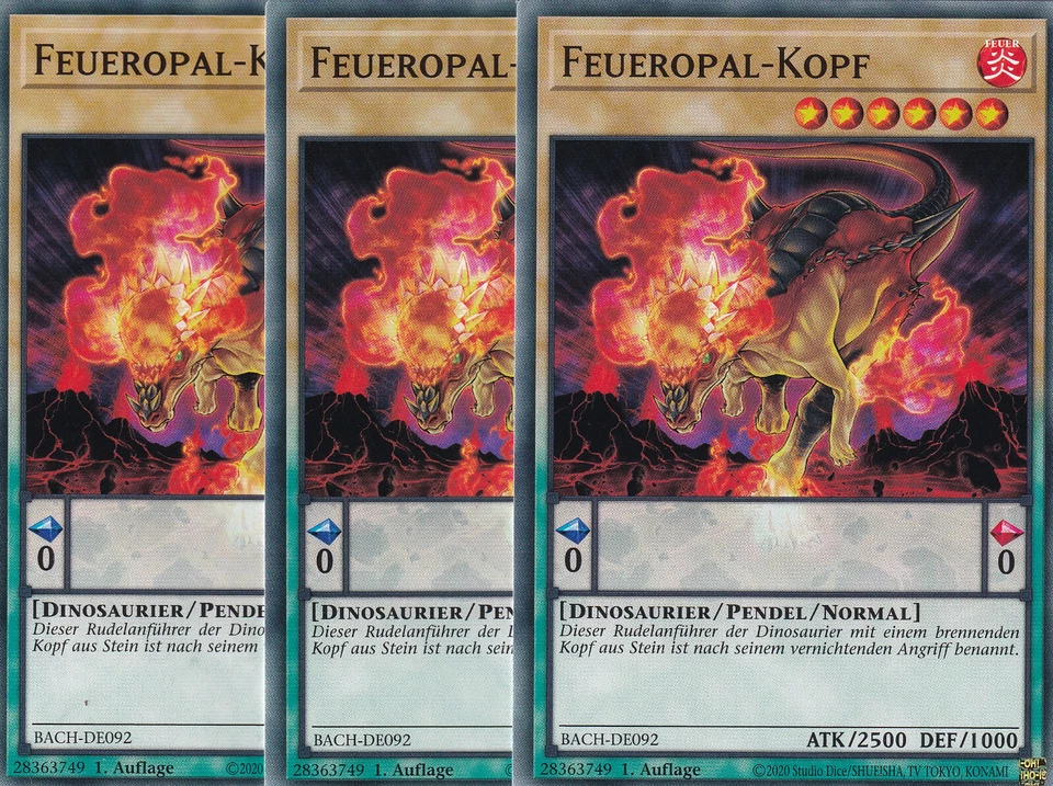 Yugioh BACH-DE092 Feueropal-Kopf - Playset (3x) - Bild 1 von 1