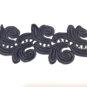1 mt pizzo macrame nero  ritagliabile cotone made in italy cm 6 - Picture 1 of 2