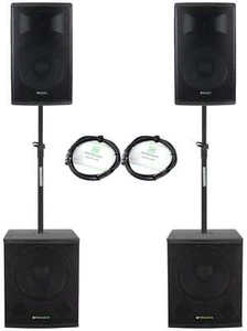 Impianto Audio Completo Bluetooth Attivo 2 Casse Altoparlante 15" Subwoofer 18" - Foto 1 di 12