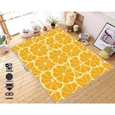 Orange Slice Pattern Rug, Vibrant Citrus Design, Fresh and Bright Home Decor Rug - Image 1 of 4