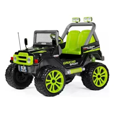 Peg Perego Auto elettrica Gaucho Sport 12V 12Ah (131x90cm) Nero e Verde IGOD0112 - Immagine 1 di 4