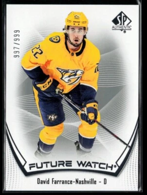 2021-22 SP Authentic #117 David Farrance RC 997/999 - Image 1 of 2