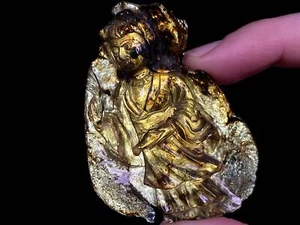 Buda de cristal ámbar - talla de cristal, regalo, decoración del hogar, piedras curativas, L2266 - Imagen 1 de 5