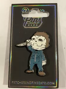 Halloween Enamel Pin Excellent Condition Michael Myers New On Card Rare - Picture 1 of 2