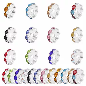 50 Pieces Mix Rhinestones Spacer Beads Plastic for Bracelet Necklace DIY 12mm - Picture 1 of 8