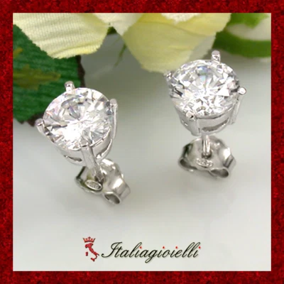 Orecchini Punto Luce in Argento 925 Rodiato Oro Bianco - Immagine 1 di 4