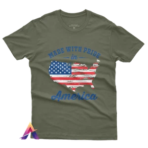 Camiseta Estampada Algodón Hecha Con Orgullo en América Jersey Dulce para Hombres Mujeres - Imagen 1 de 7