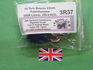 10 Turn Bourns Pot Potentiometer 500R Multiturn Panel Mount Fine Adjust 20g 3R37 - Picture 1 of 8