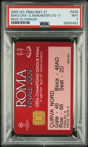 Ticket 2009 Manchester United vs. Barcelona Ronaldo vs. Messi CL Final PSA 9 - Picture 1 of 1