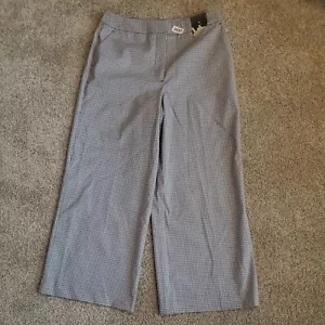 NWT WORTHINGTON size 6 Capri wide leg Crop Dress Pants Plaid - Picture 1 of 7