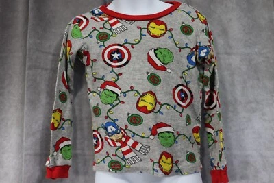 Marvel Avengers Boy's Gray Long Sleeve Top Christmas Hulk Iron Man Size 6 - Image 1 of 4