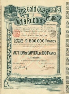 GOLD COAST INDIA RUBBER COMPANY stock certificate/bond 1899 - Picture 1 of 1