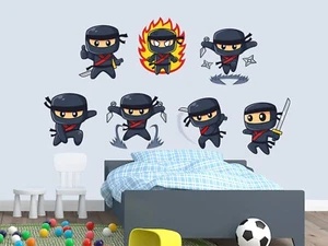 Japanese ninja Smashed Nursery Wall Decal Sticker 3D Wall Decor - Bild 1 von 5