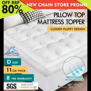 STARRY EUCALYPT Mattress Topper Pillowtop Mesh Bedding Mat Cover 11cm Double - Picture 1 of 12