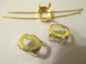 18 vergoldete 10x8 Einstellungen für Swarovski Aufnähen passt 4130/2 - Bild 1 von 2