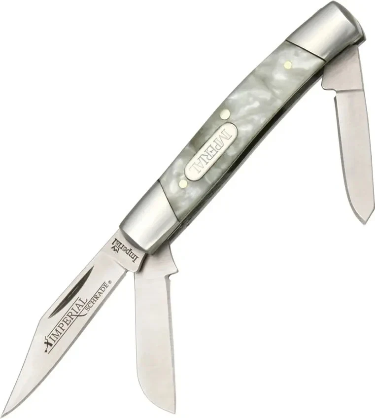 Mango de celuloide de hielo agrietado Imperial Schrade Small Stockman 3 hojas IMP14 Foto 1 de 1
