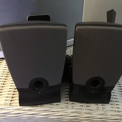 Harman Kardon Multimedia Computer Speakers Pair Black/Gray with all  cords  - Image 1 of 4