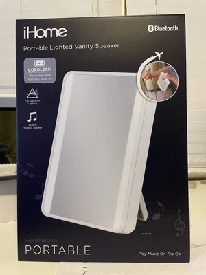 iHome Portable Vanity Mirror with Bluetooth Audio, LED Lighting - Image 1 of 2