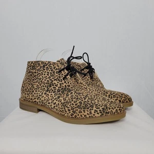Hush Puppies Bailey Chukka 2 boots women's size 10W leopard print leather suede - Picture 1 of 19
