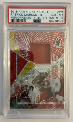 2018 Panini Day Kickoff/25 Patrick Mahomes GAME USED PATCH / PSA 8 NM-MT / 11/25 - Image 1 of 3