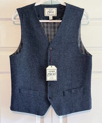 Jos. A. Bank 1905 Men’s Blue Wool Suit Vest Button Front Lined Size Small NWT - Image 1 of 4