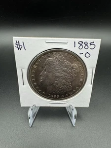 1885-O Morgan Silver Dollar Coin - New Orleans Mint Stati Uniti - BELLA TONALITÀ! - Foto 1 di 7