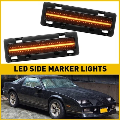 Luces de señalización laterales LED ahumadas para Chevy Camaro Pontiac Firebird 82-92 EOA Foto 1 de 4