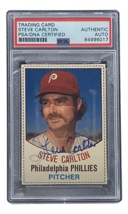 Steve Carlton Signed Phillies 1977 Hostess #117 Trading Card PSA/DNA - Picture 1 of 4