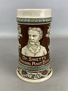 Antiker Dr. Swett's Original Root Beer Werbung Steinzeug Krug Stein - Bild 1 von 5