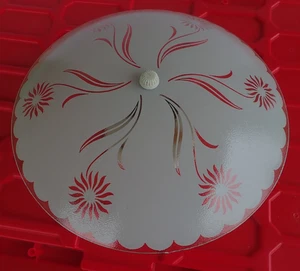 Mid Century Deckenleuchte Leuchte floral weiß 12 Zoll - Bild 1 von 9